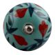 Sea Green Flower Ceramic Wine Stopper